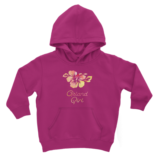 Hibiscus Island Girl Guam Saipan CNMI Classic Kids Hoodie Pullover