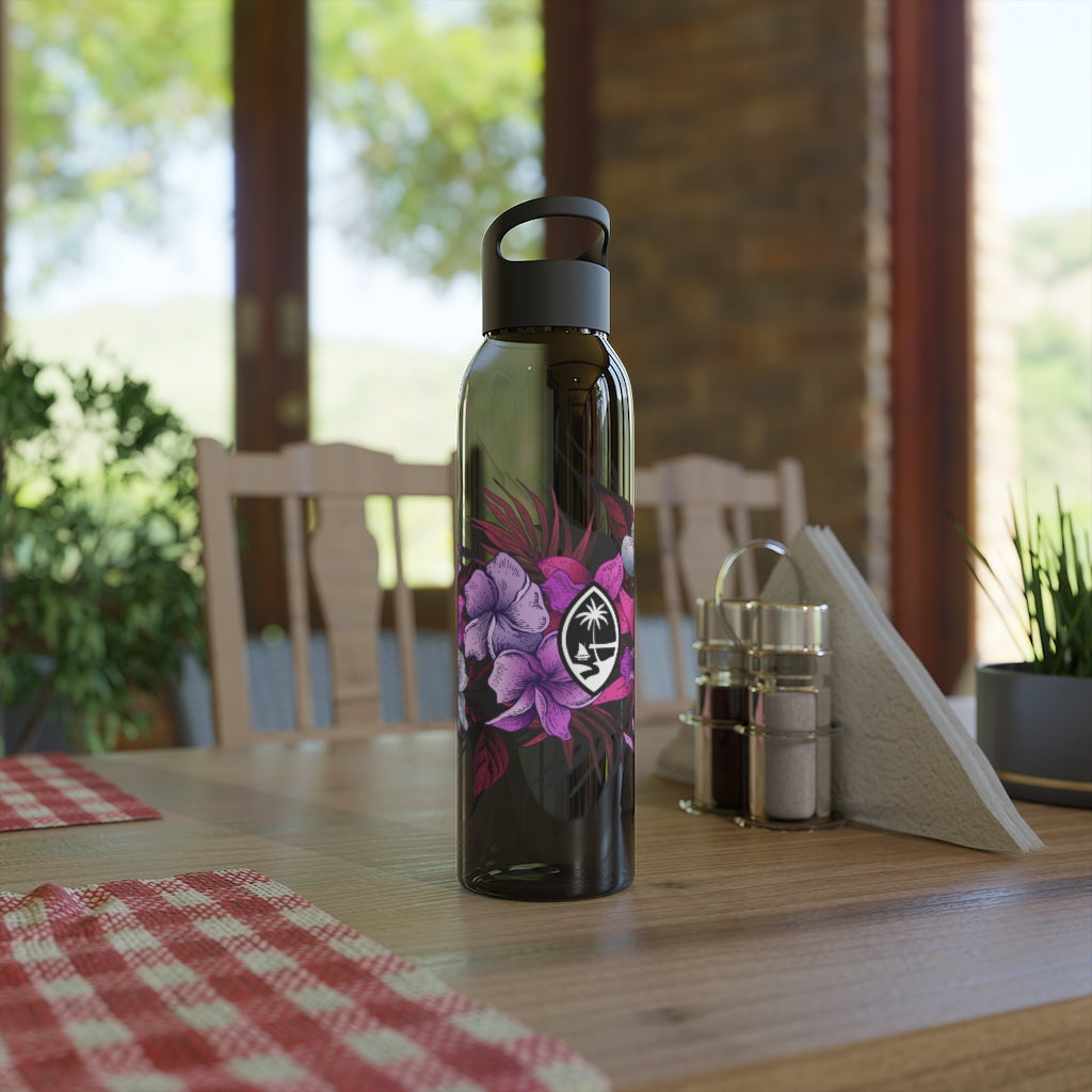 Guam Vintage Hibiscus Sky Water Bottle