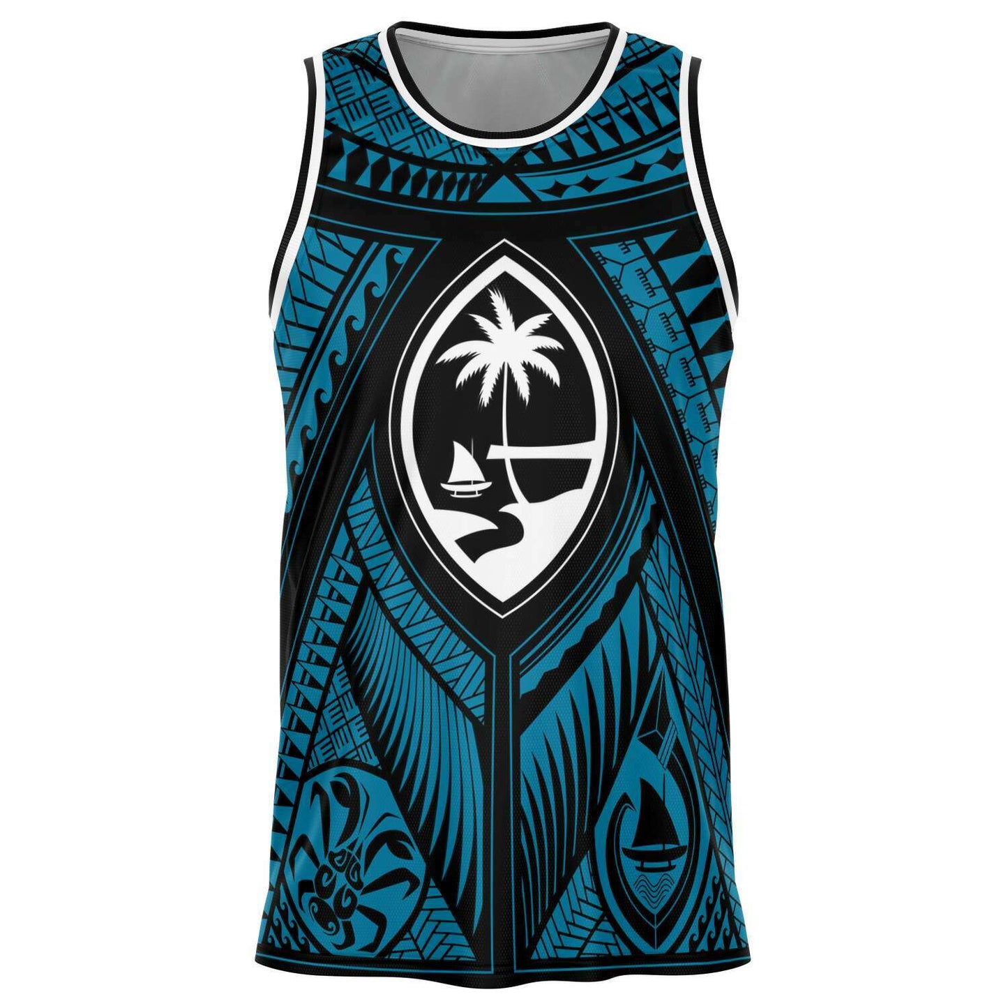 Guahan Tribal Blue Basketball Jersey