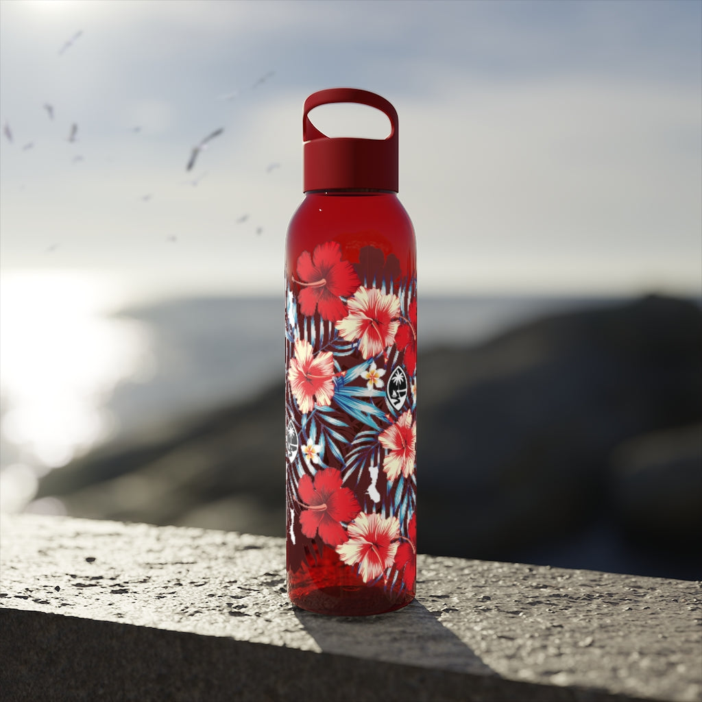 Guam Tropical Floral Sky Water Bottle