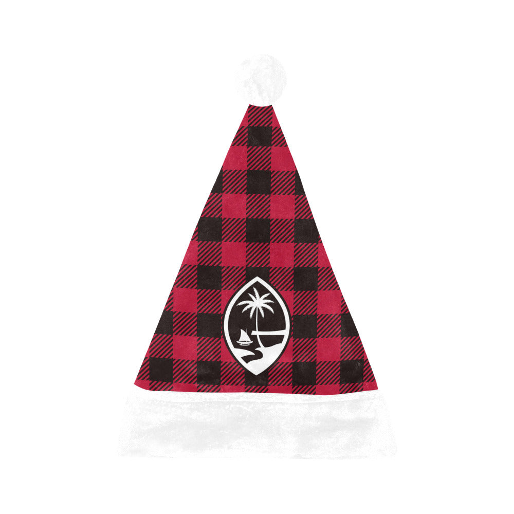 Guam Seal Buffalo Plaid Santa Hat