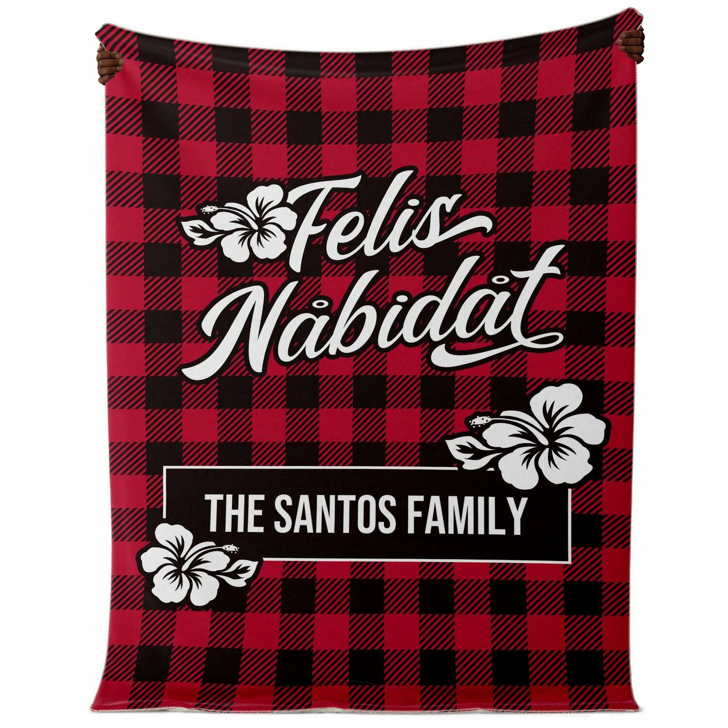 Felis Nabidat Christmas Guam CNMI Microfleece Blanket with Personalization