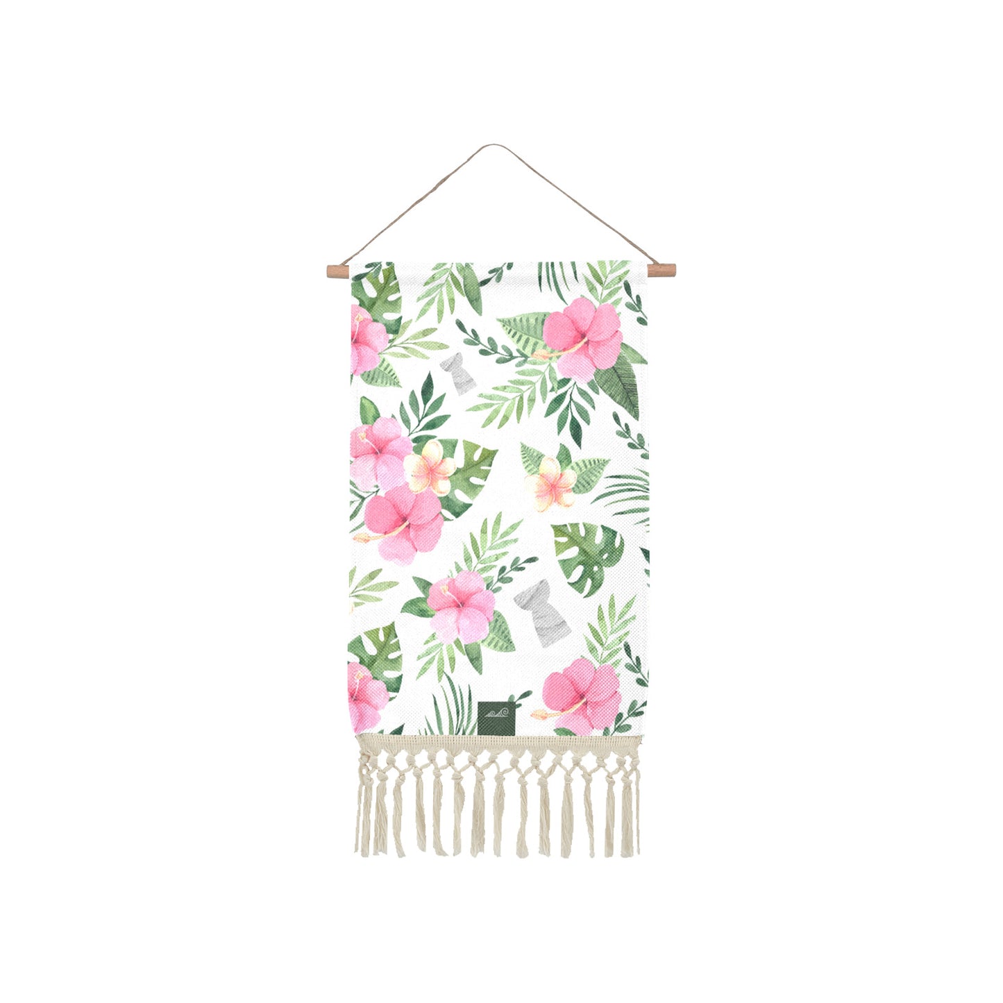Latte Stone Pink Hibiscus Guam CNMI Linen Hanging Poster