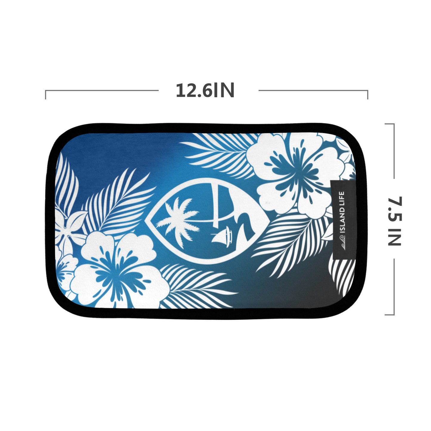Guam Tropical Hibiscus Blue Car Armrest Cover
