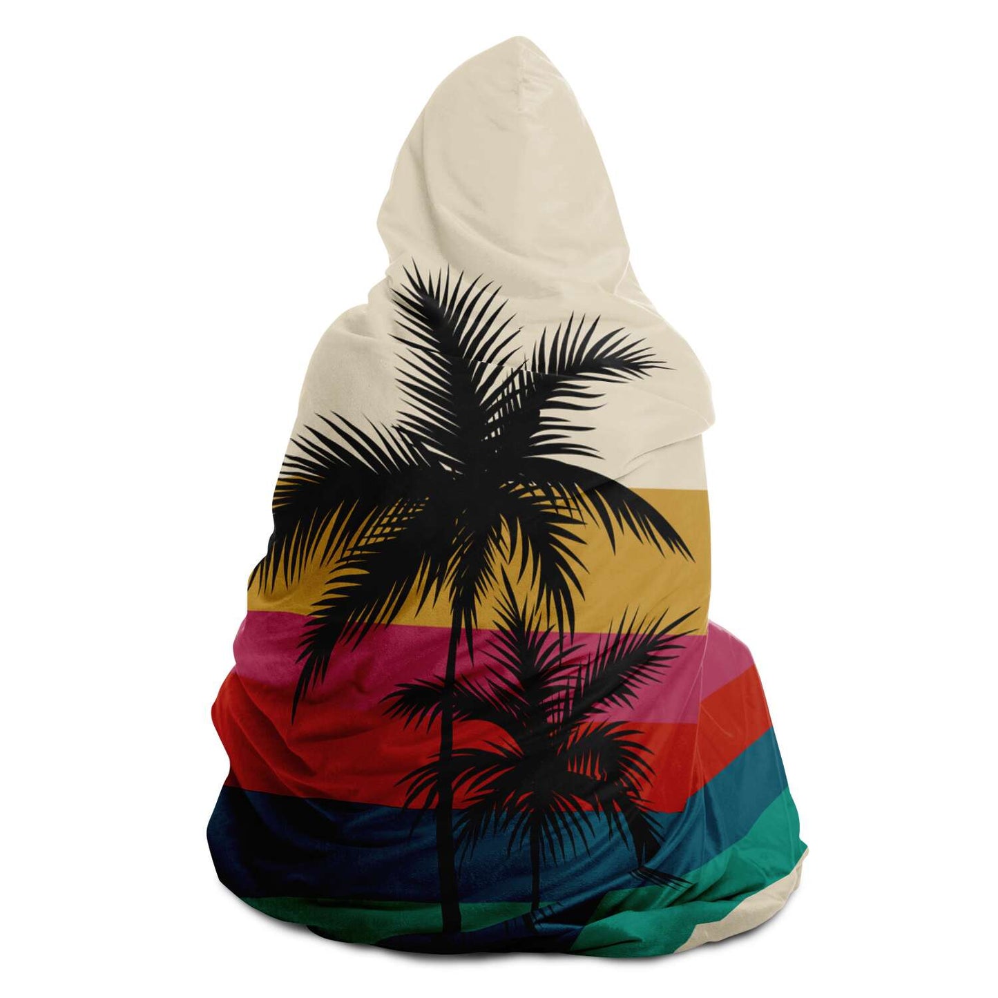 Hafa Adai Retro Rainbow Sunset Guam CNMI Hooded Blanket
