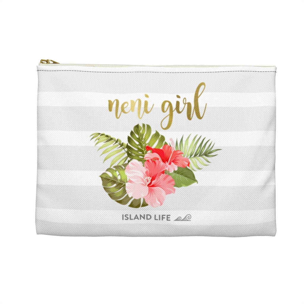 Neni Girl Hibiscus Striped Accessories Carry All Pouch
