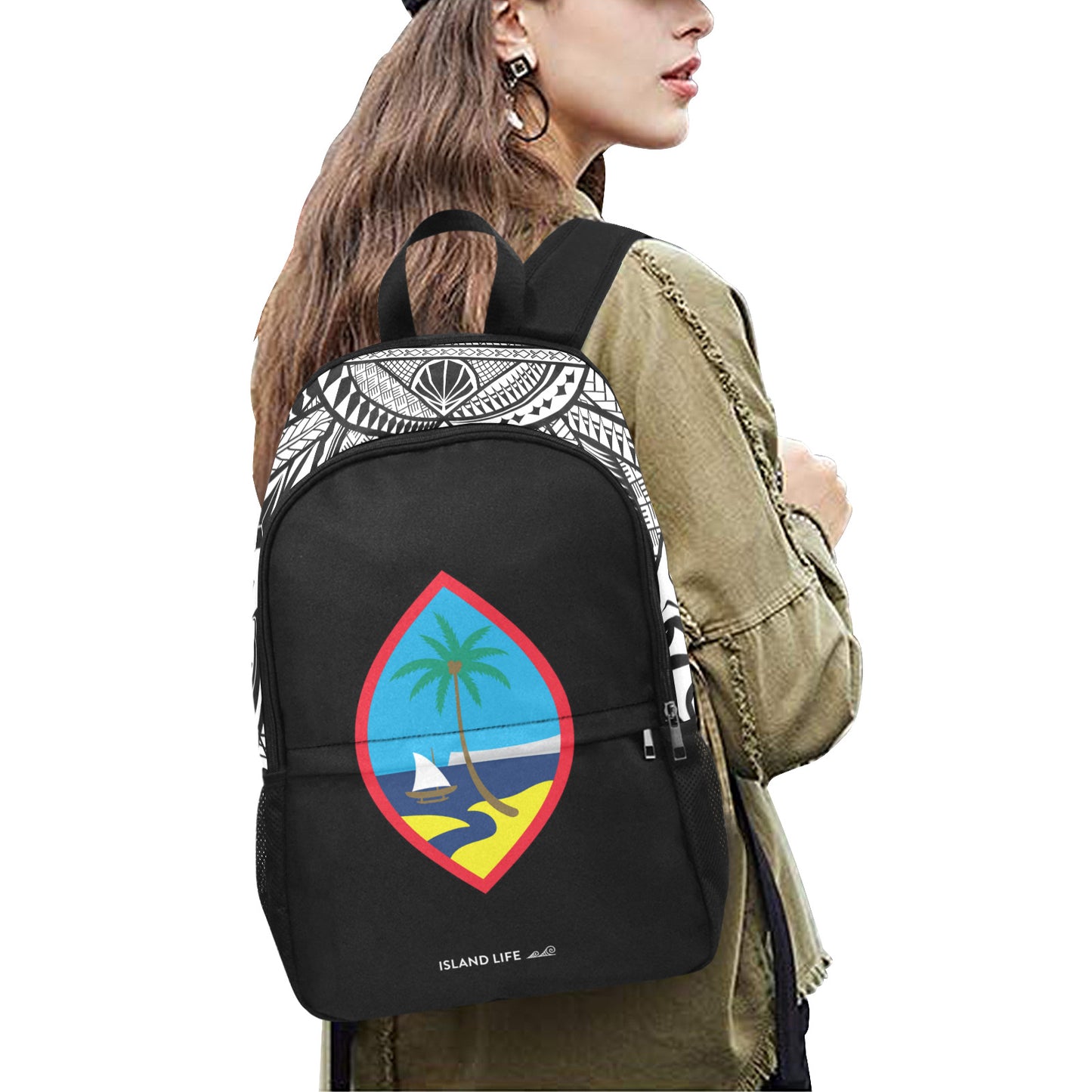 Guahan Tribal Band Laptop Side Pockets Backpack