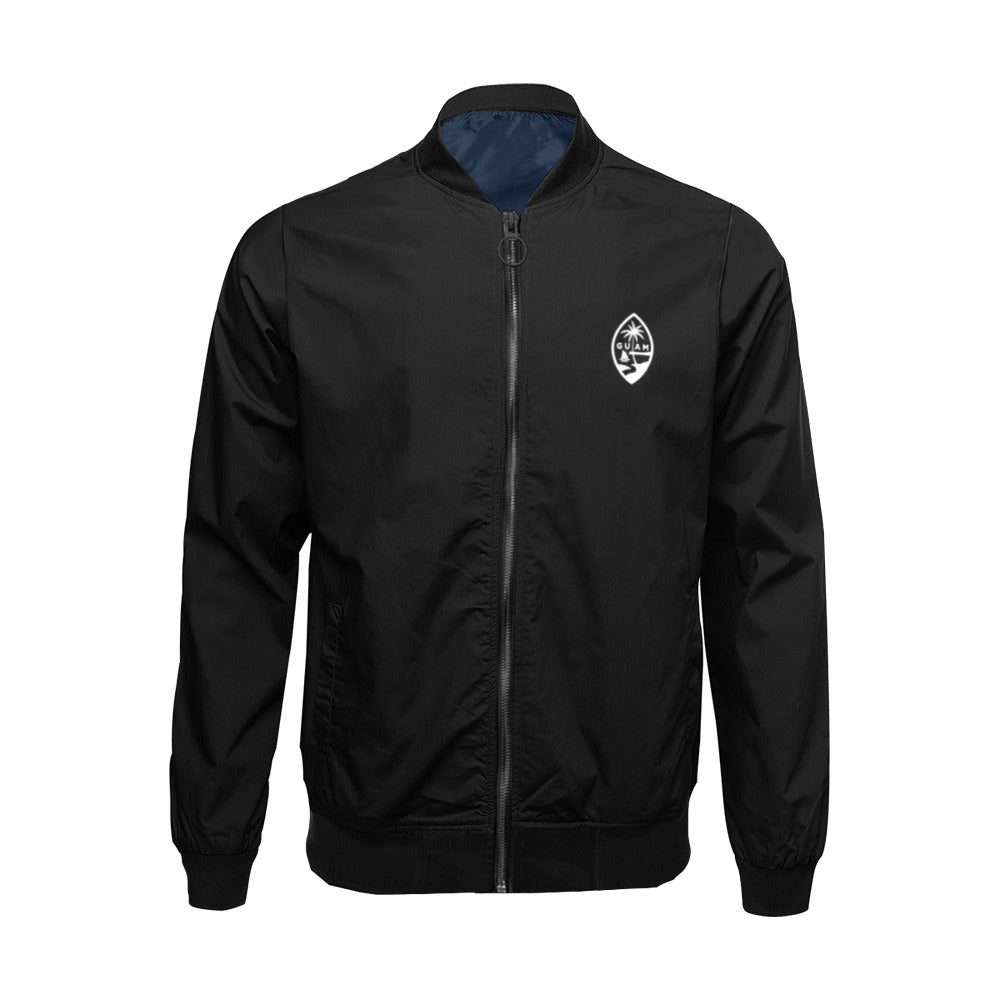Guam Map Black Men's Bomber Jacket Plus Size
