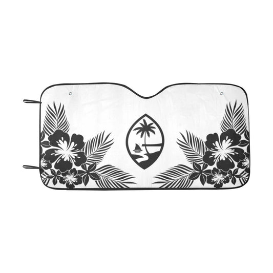 Guam Tropical Hibiscus White Car Sun Shade