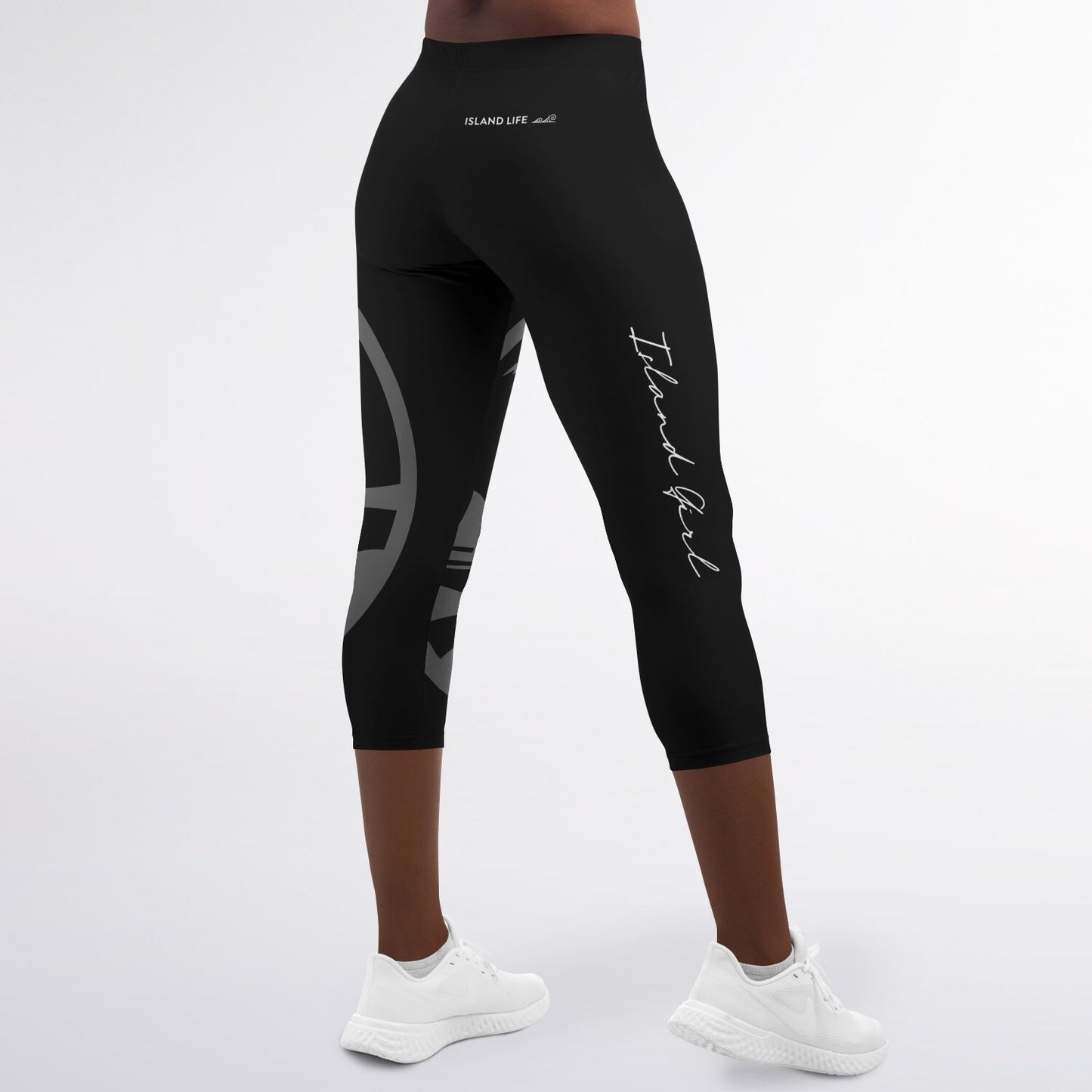 Guam Seal Island Girl Black Capri Leggings