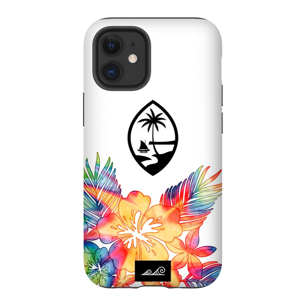 Guam Tropical Hibiscus Tie Dye Glossy Tough Phone Case