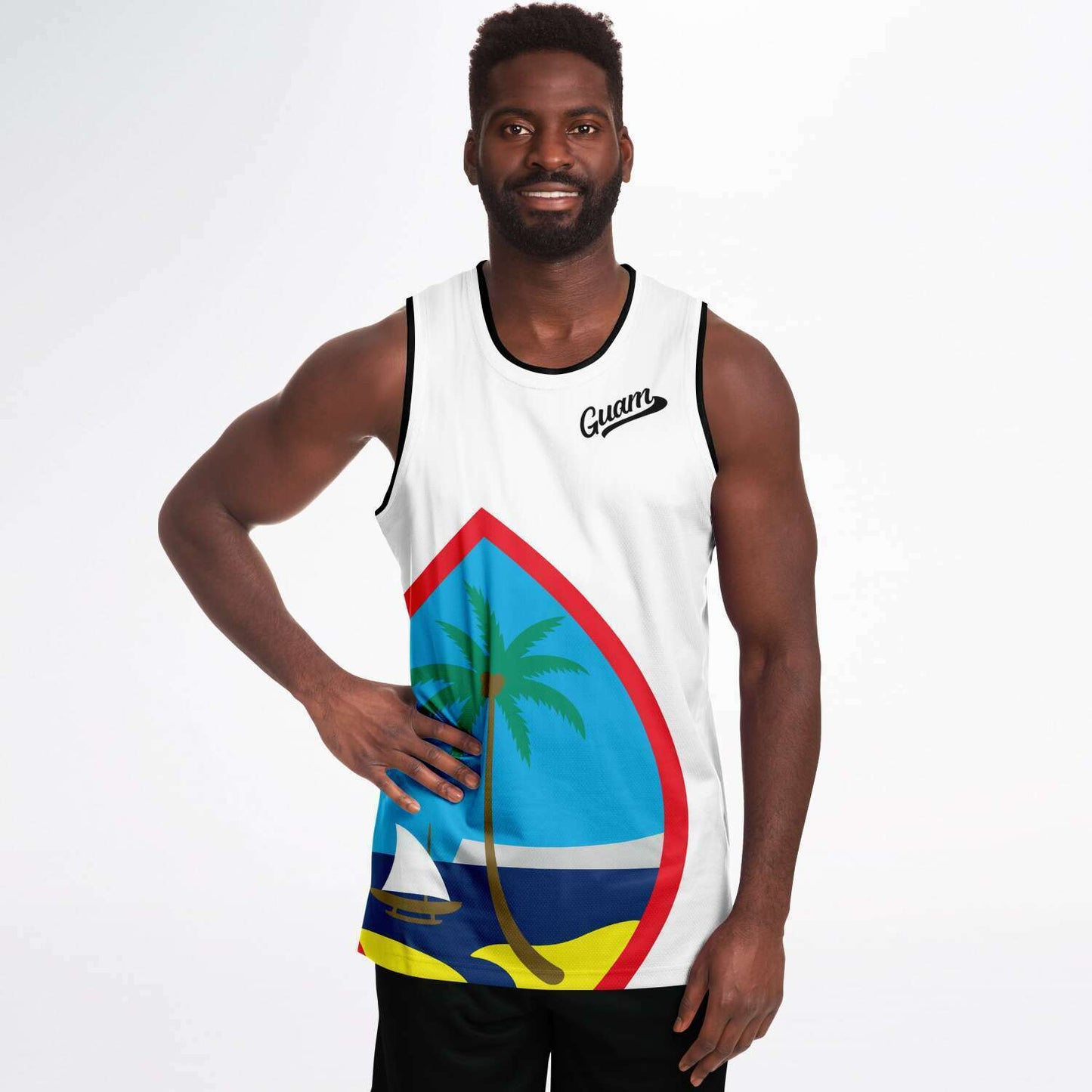 Guam Seal White Basketball Jersey