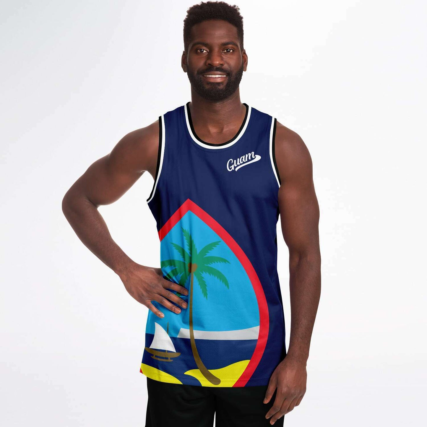 Guam Seal Blue Basketball Jersey