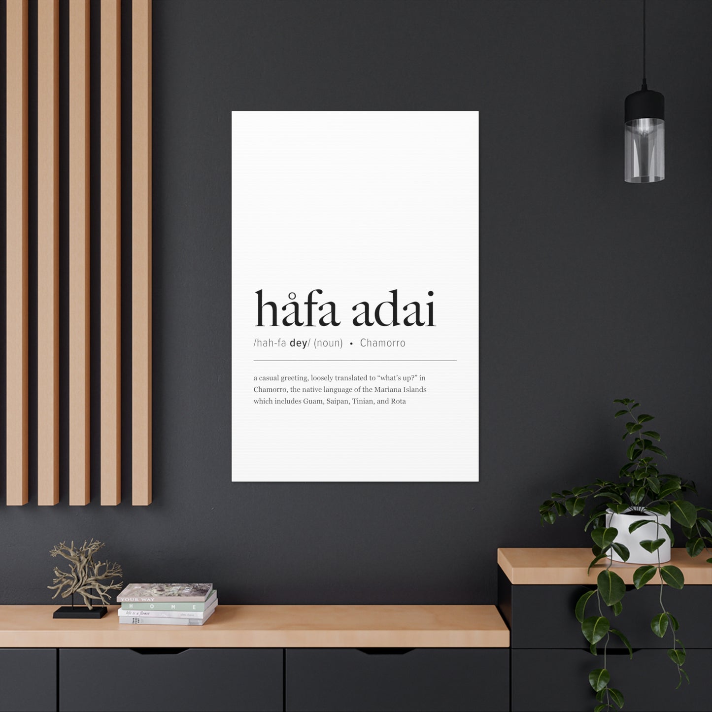 Hafa Adai Definition Chamorro Guam CNMI Canvas Gallery Wrap