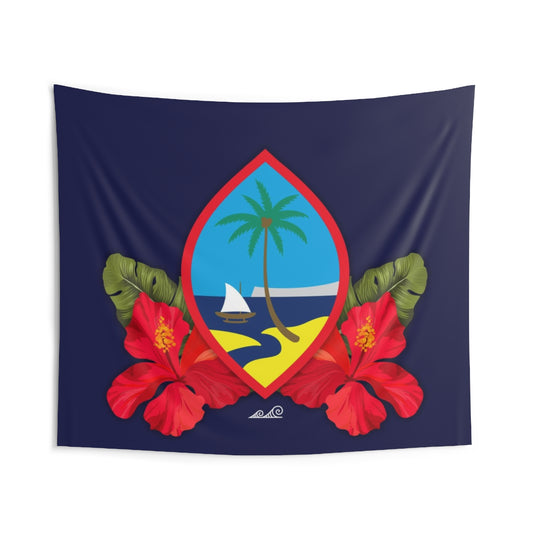 Guam Seal Hibiscus Paradise Indoor Wall Tapestry