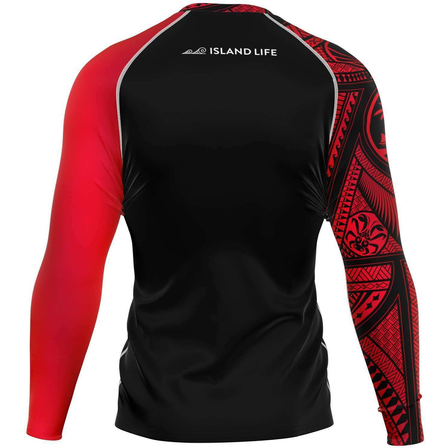 Guahan Tribal Men's Red Rashguard
