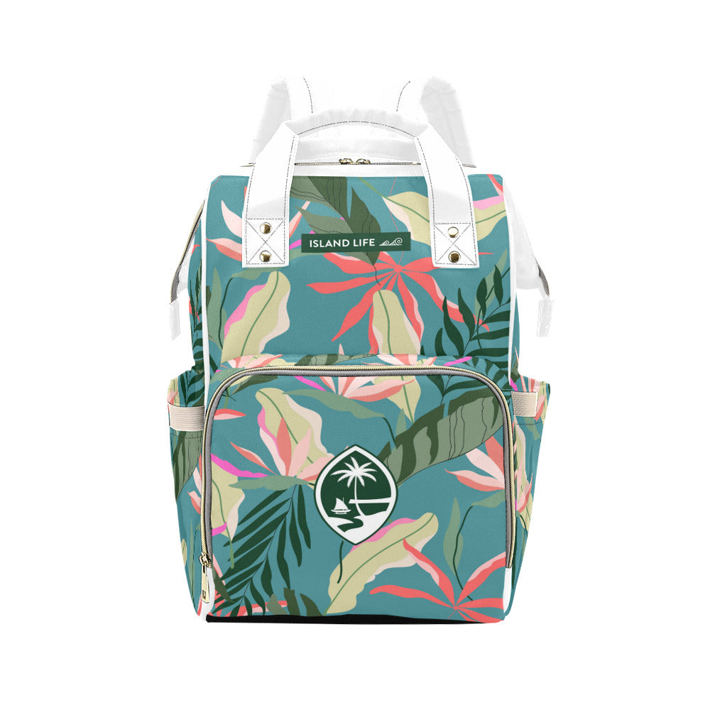 Guam Blue Birds of Paradise Multi-Function Baby Diaper Backpack Bag