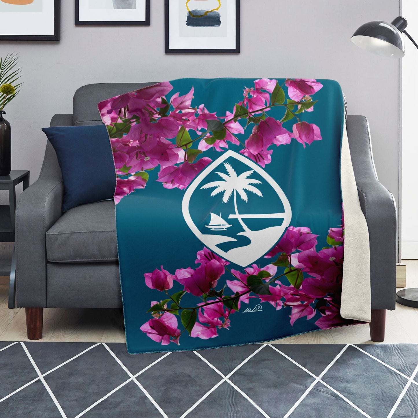 Guam Puti Tai Nobio Bougainvillea Microfleece Blanket