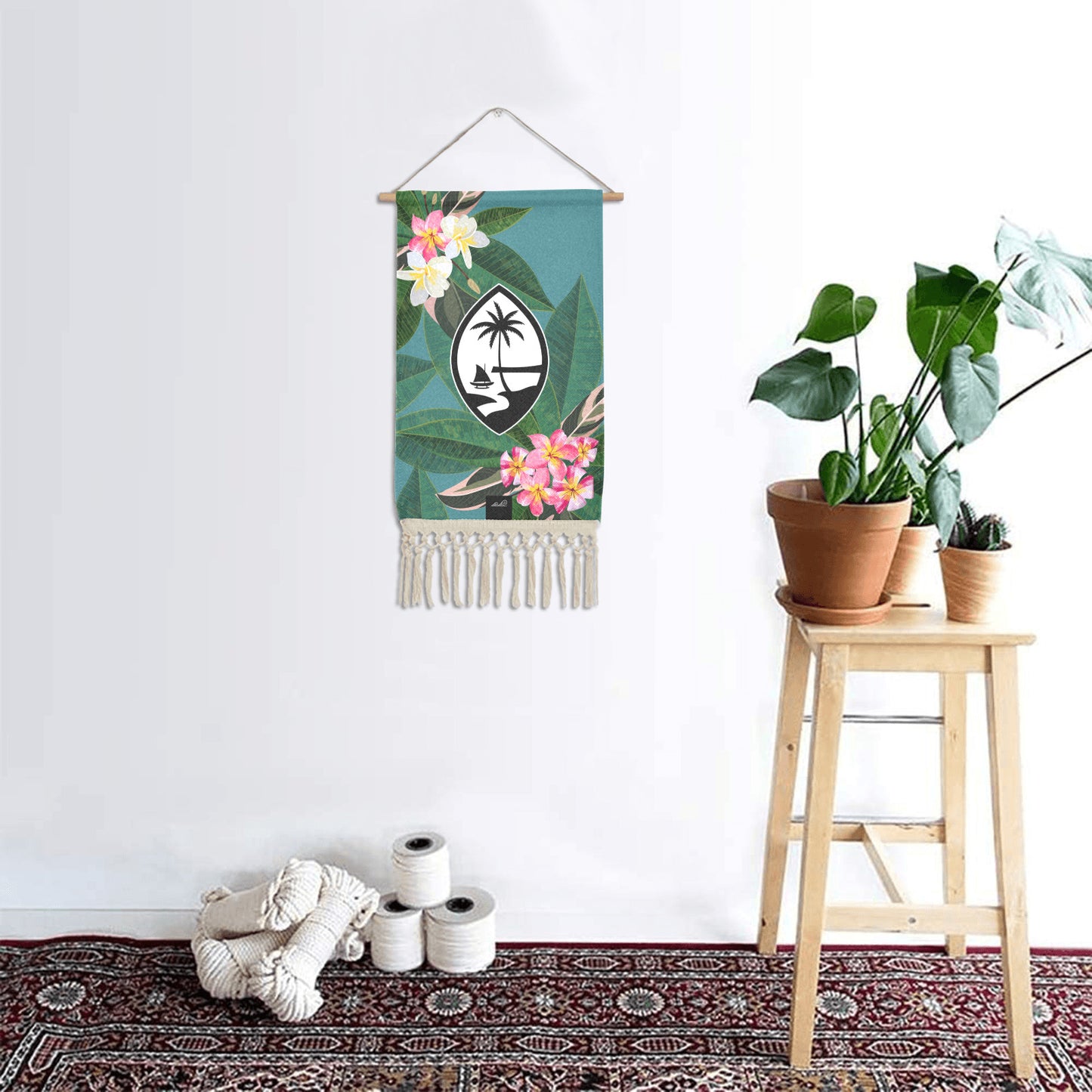 Guam Plumeria Linen Hanging Poster