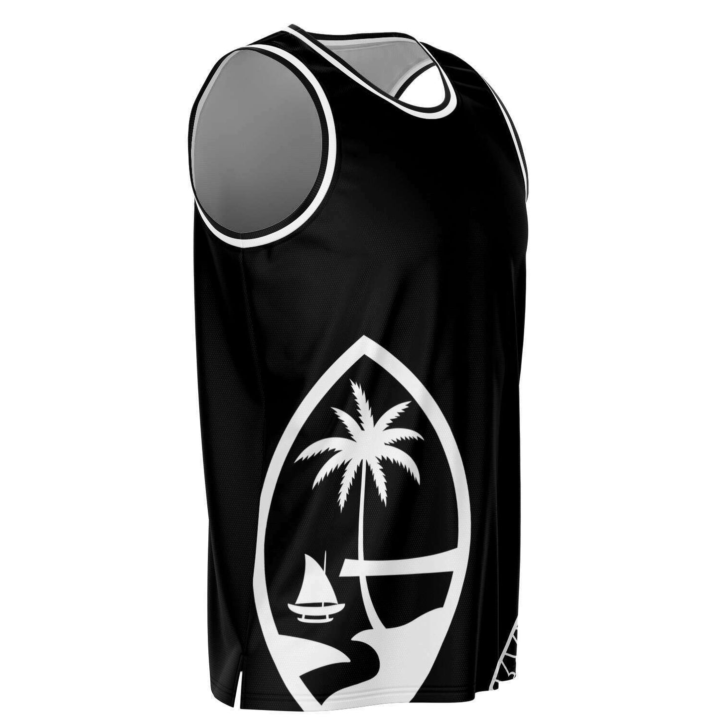 Guam Seal Tribal Black Basketball Jersey