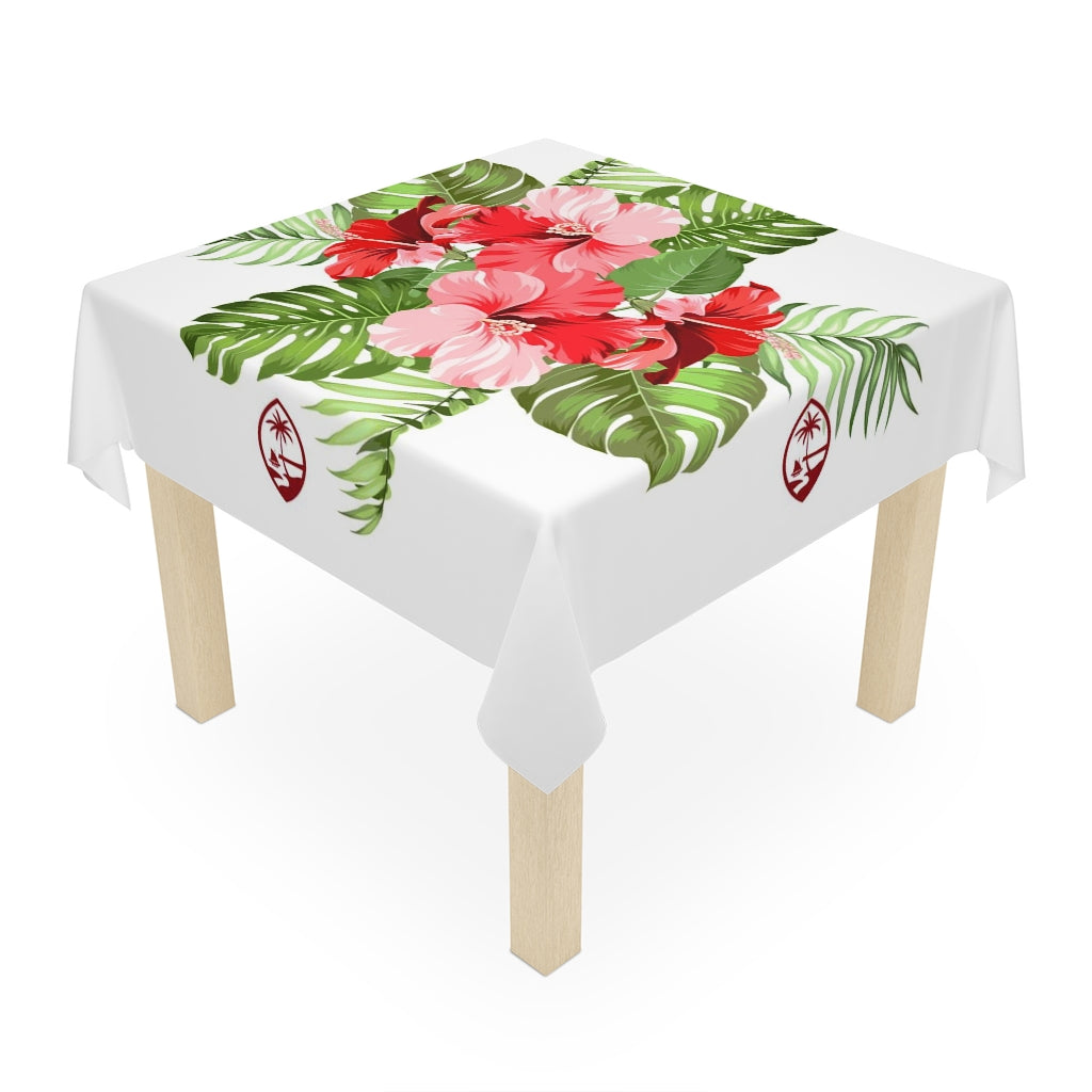 Guam Hibiscus Art Red Table Cloth