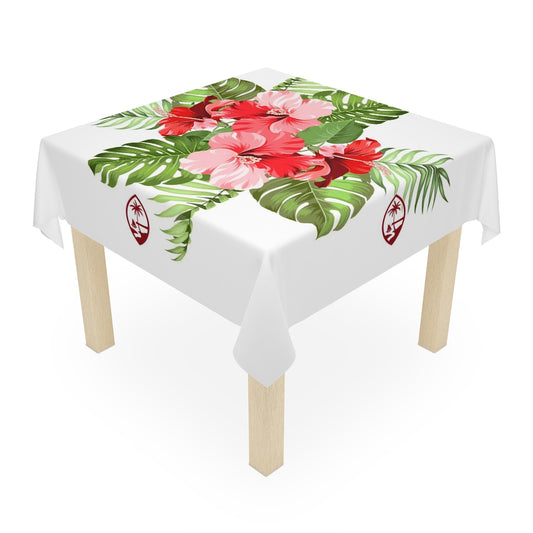 Guam Hibiscus Art Red Table Cloth