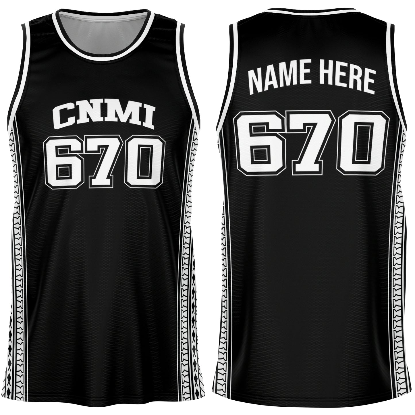 CNMI 670 Saipan Tribal Basketball Jersey with Personalization
