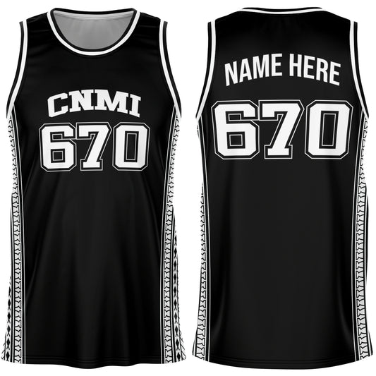CNMI 670 Saipan Tribal Basketball Jersey with Personalization