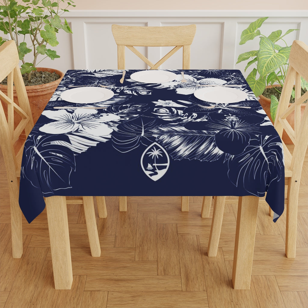 Guam Hibiscus Blue Table Cloth