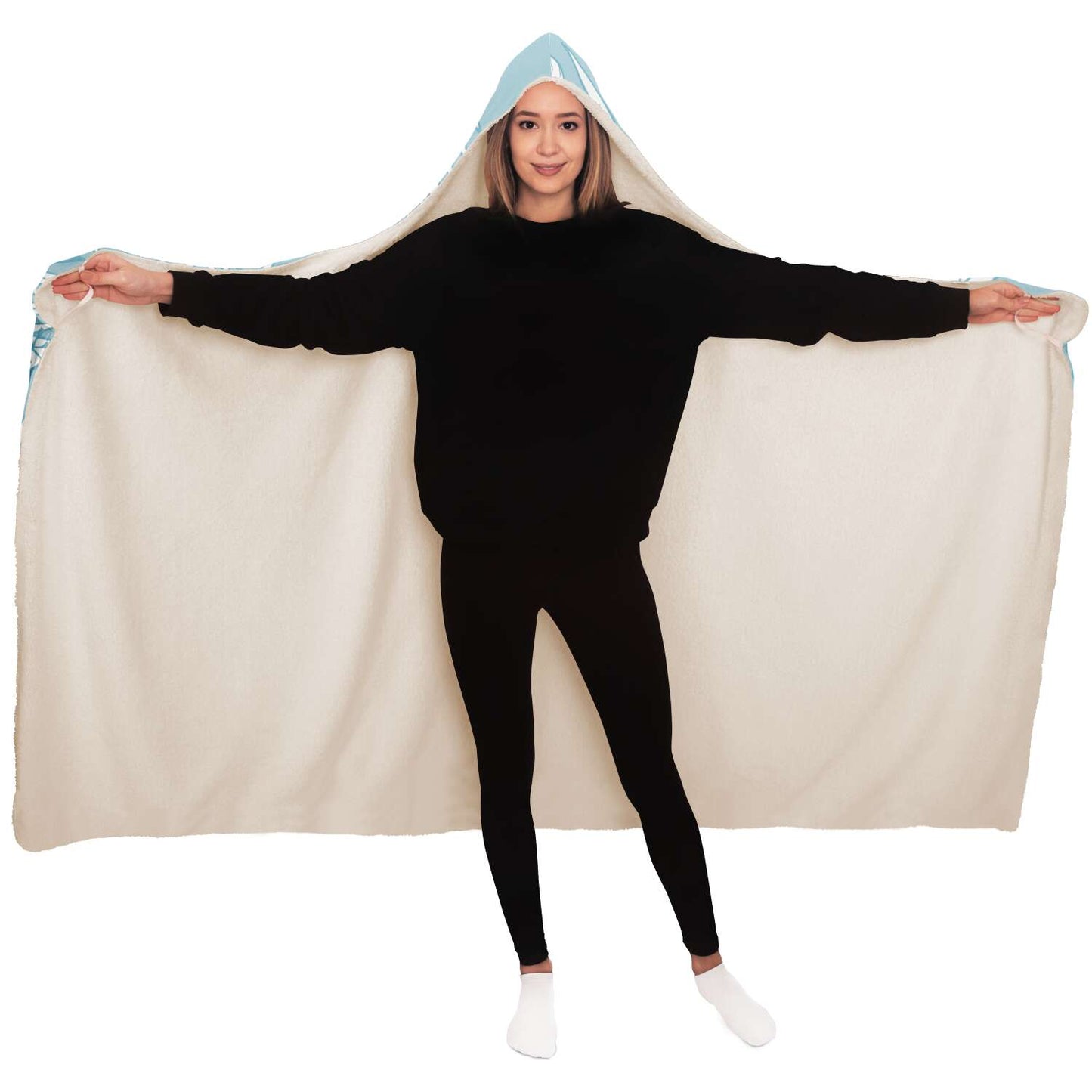 Guam Jungle Leaves Blue Hooded Blanket