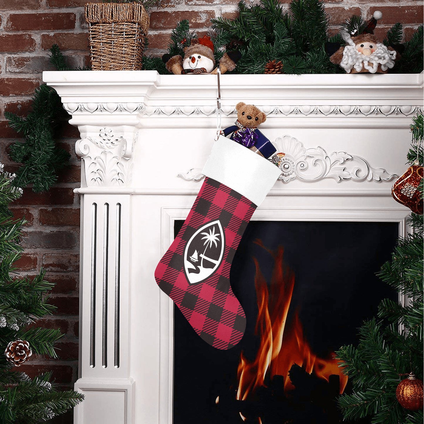 Guam Buffalo Plaid Christmas Stocking Christmas Stocking