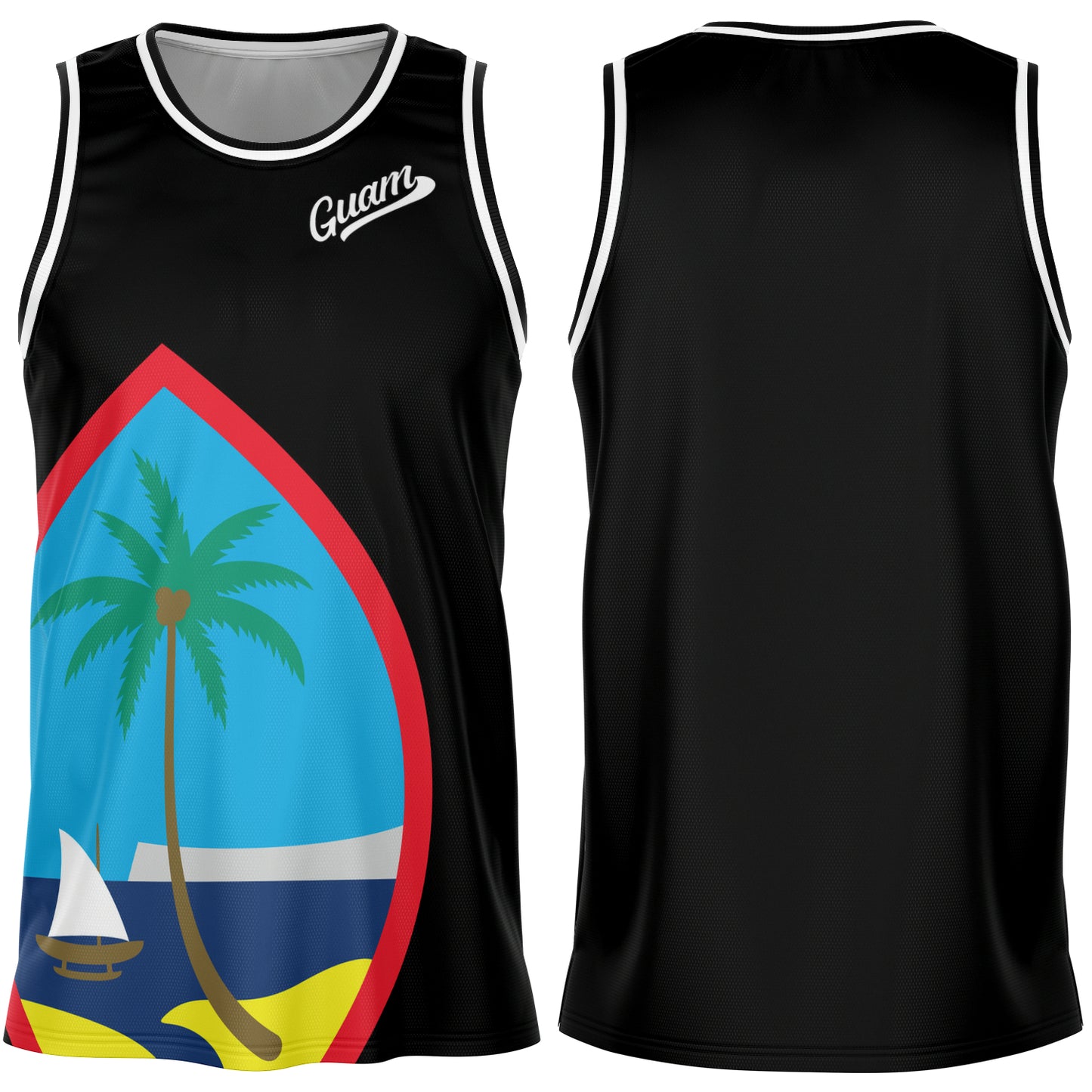 Guam Seal Black Basketball Jersey