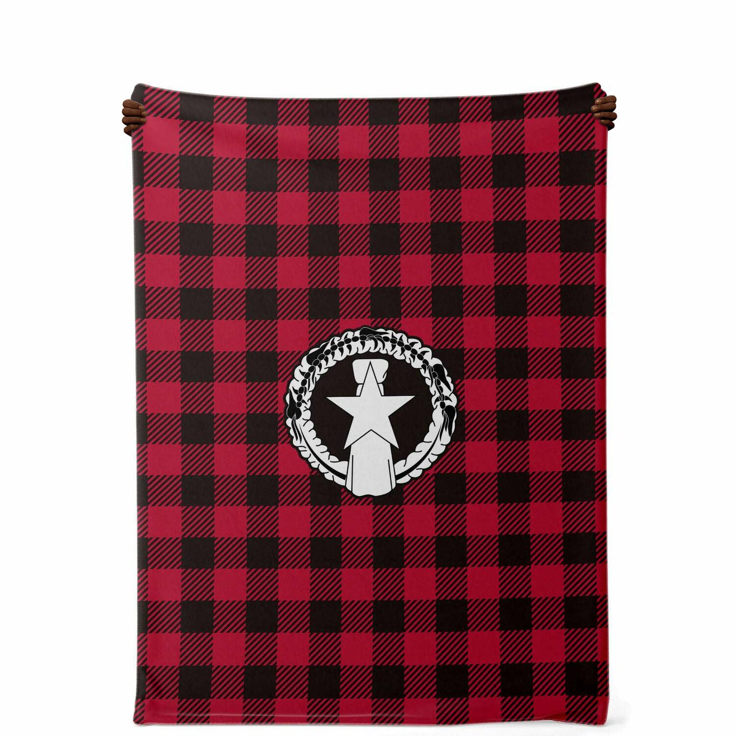 CNMI Saipan Tinian Rota Buffalo Plaid Christmas Microfleece Blanket