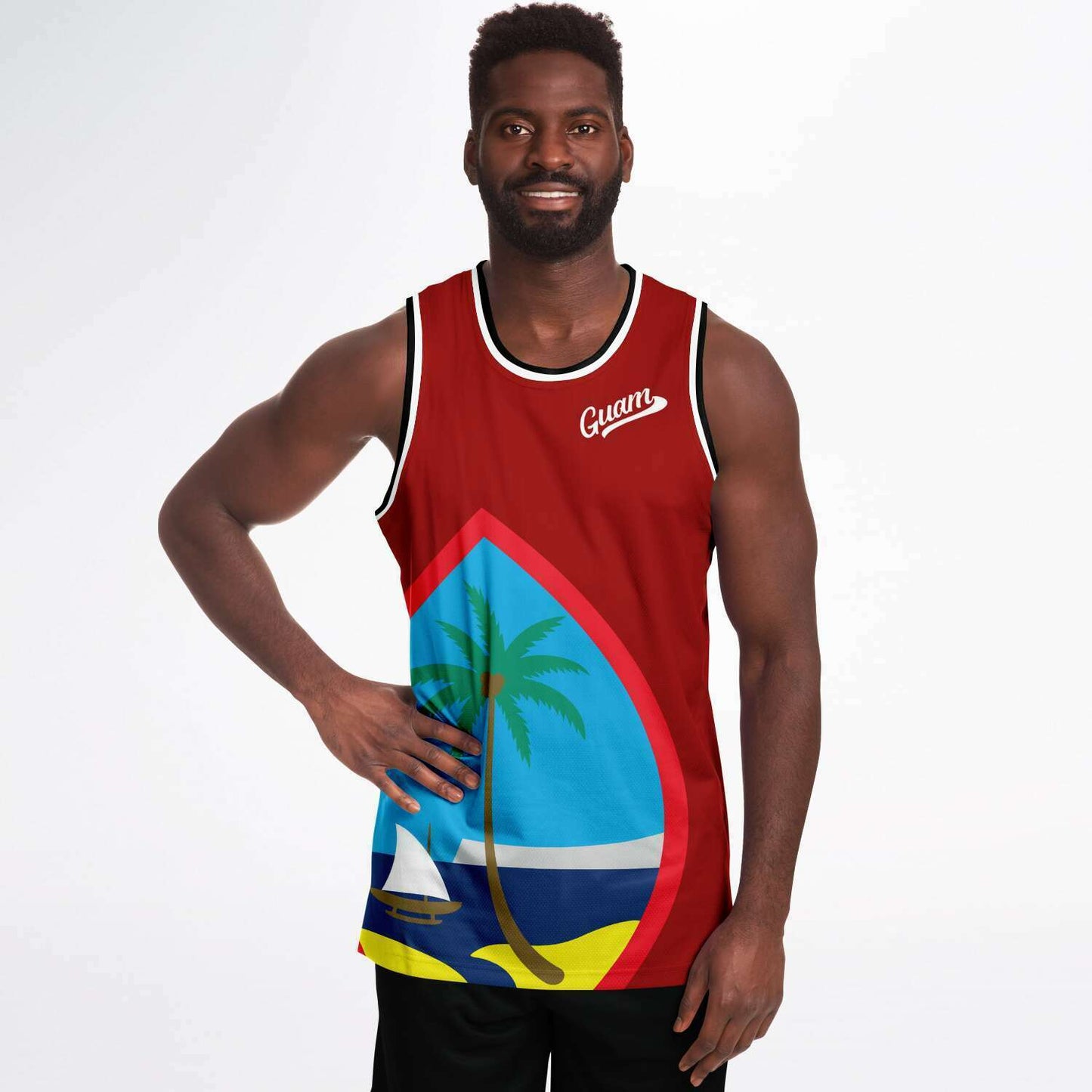 Guam Seal Red Basketball Jersey