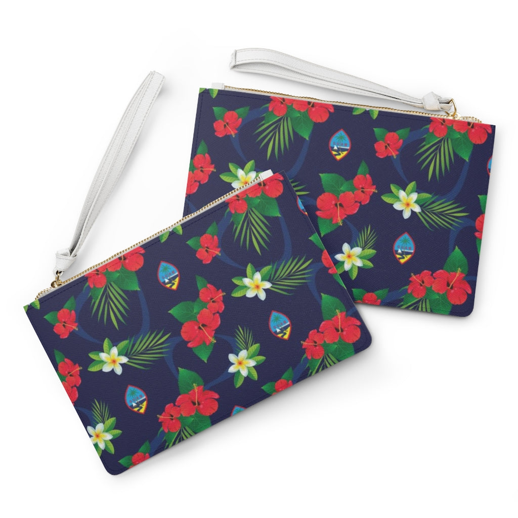 Guam Flag Flowers Clutch Bag