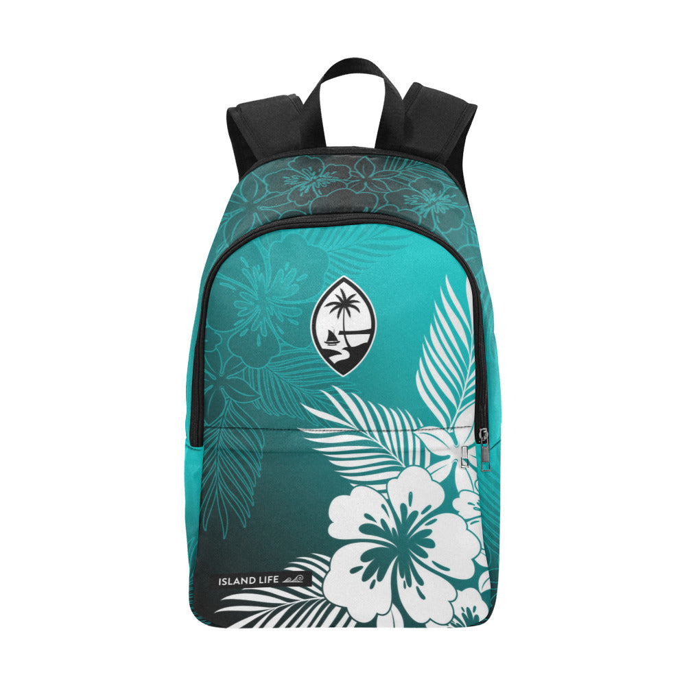 Guam Tropical Hibiscus Teal Laptop Backpack