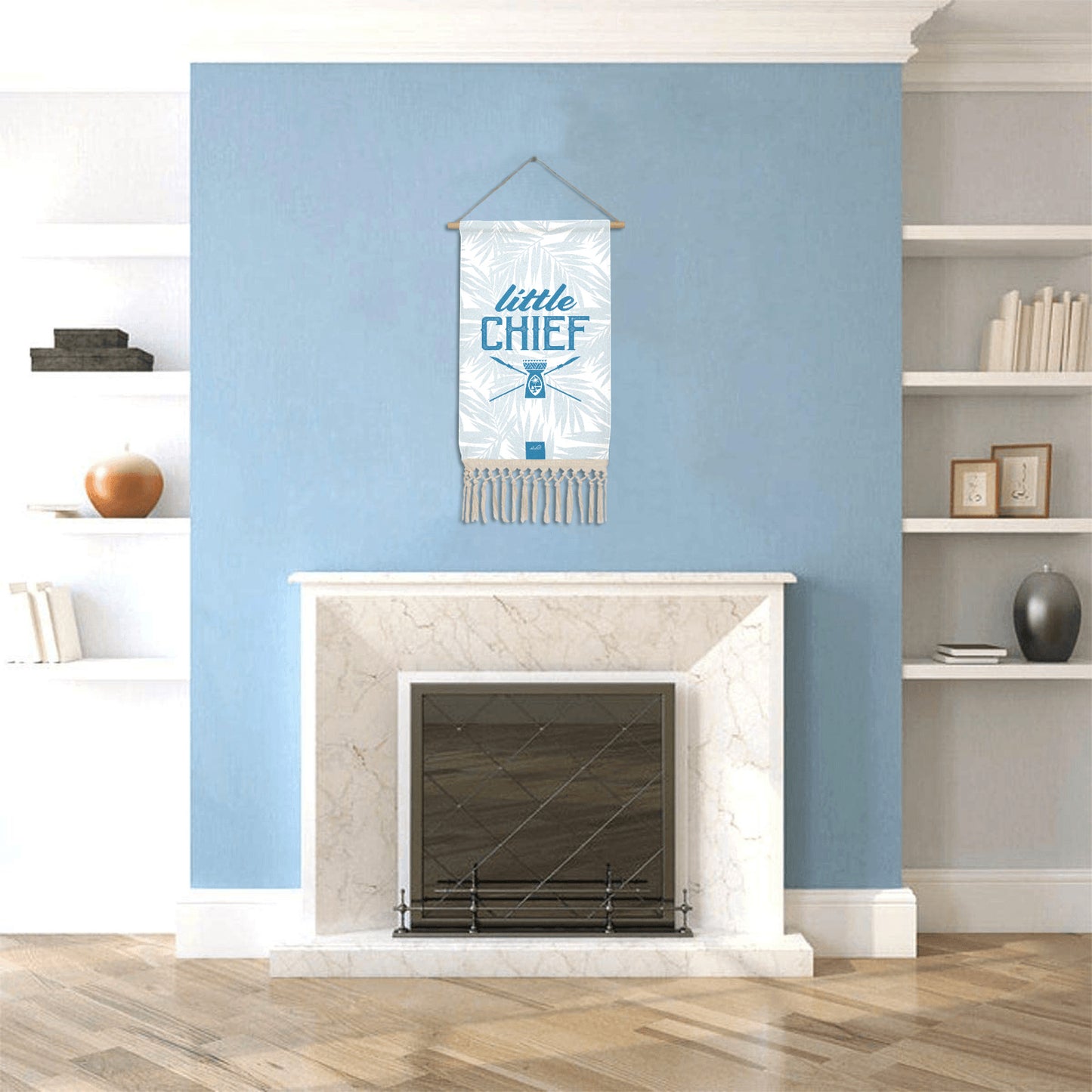 Little Chief Guam Light Blue Linen Hanging Poster