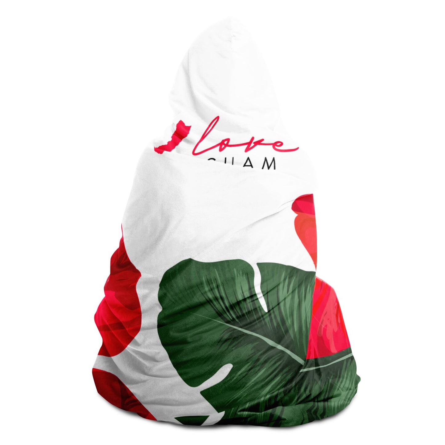 Guam Hibiscus Paradise Premium Sherpa Hooded Blanket