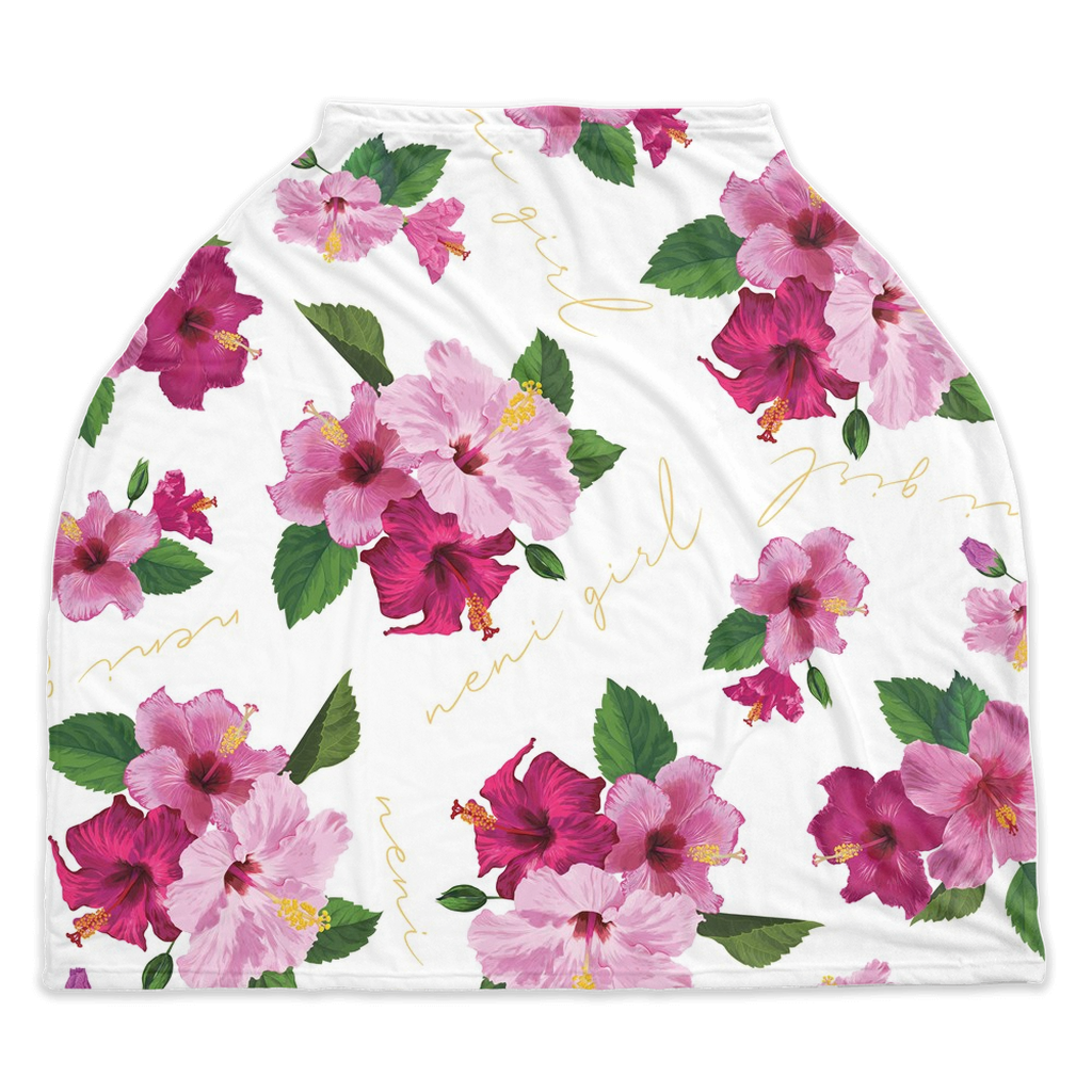 Neni Girl Fuchsia Hibiscus Guam CNMI Nursing Cover Car Seat Cover