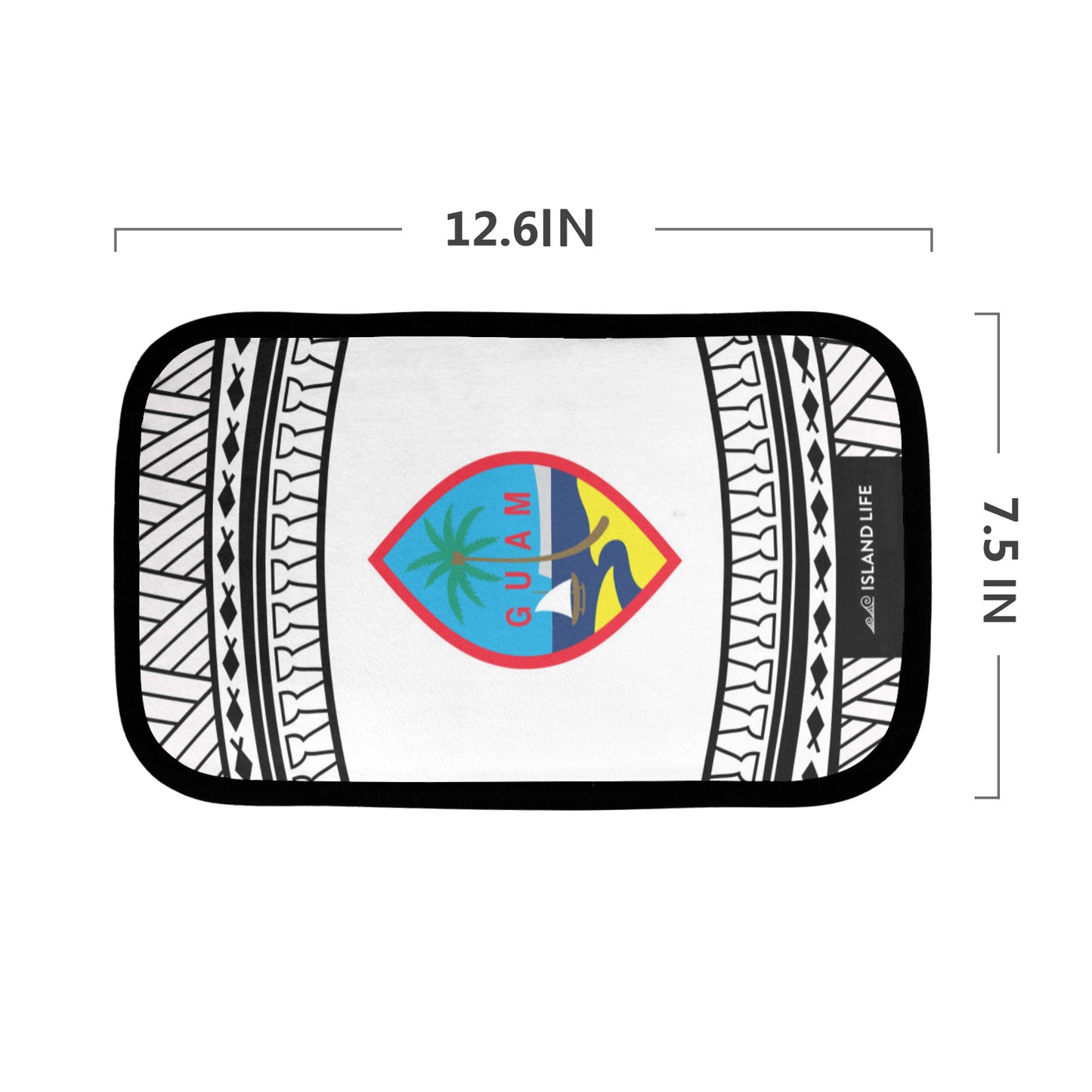 Guam Tribal White Car Armrest Cover