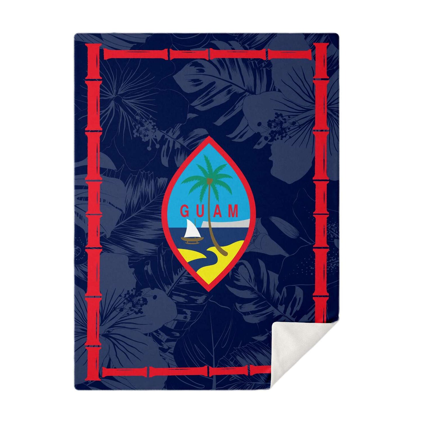 Guam Flag Bamboo Microfleece Blanket