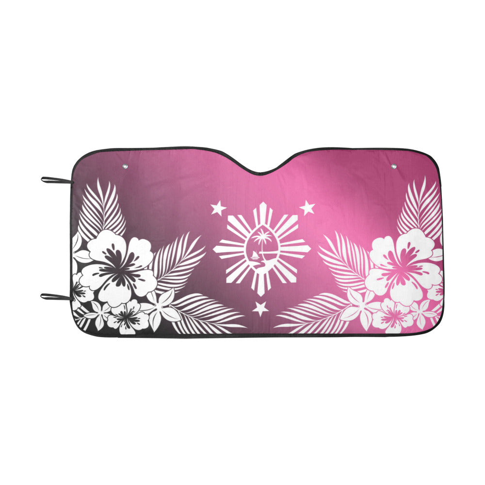 Guam Philippines Tropical Hibiscus Pink Car Sun Shade