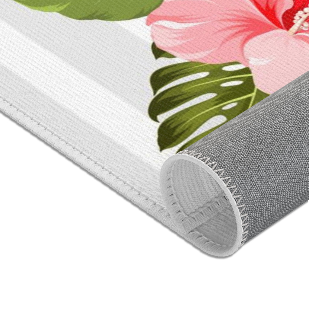 Guam CNMI Striped Hibiscus Nursery Area Rug