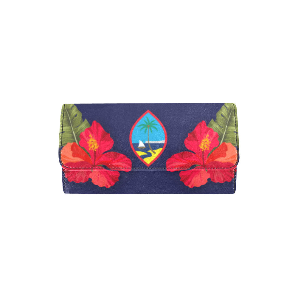 Guam Seal Hibiscus Paradise Women's Trifold Wallet
