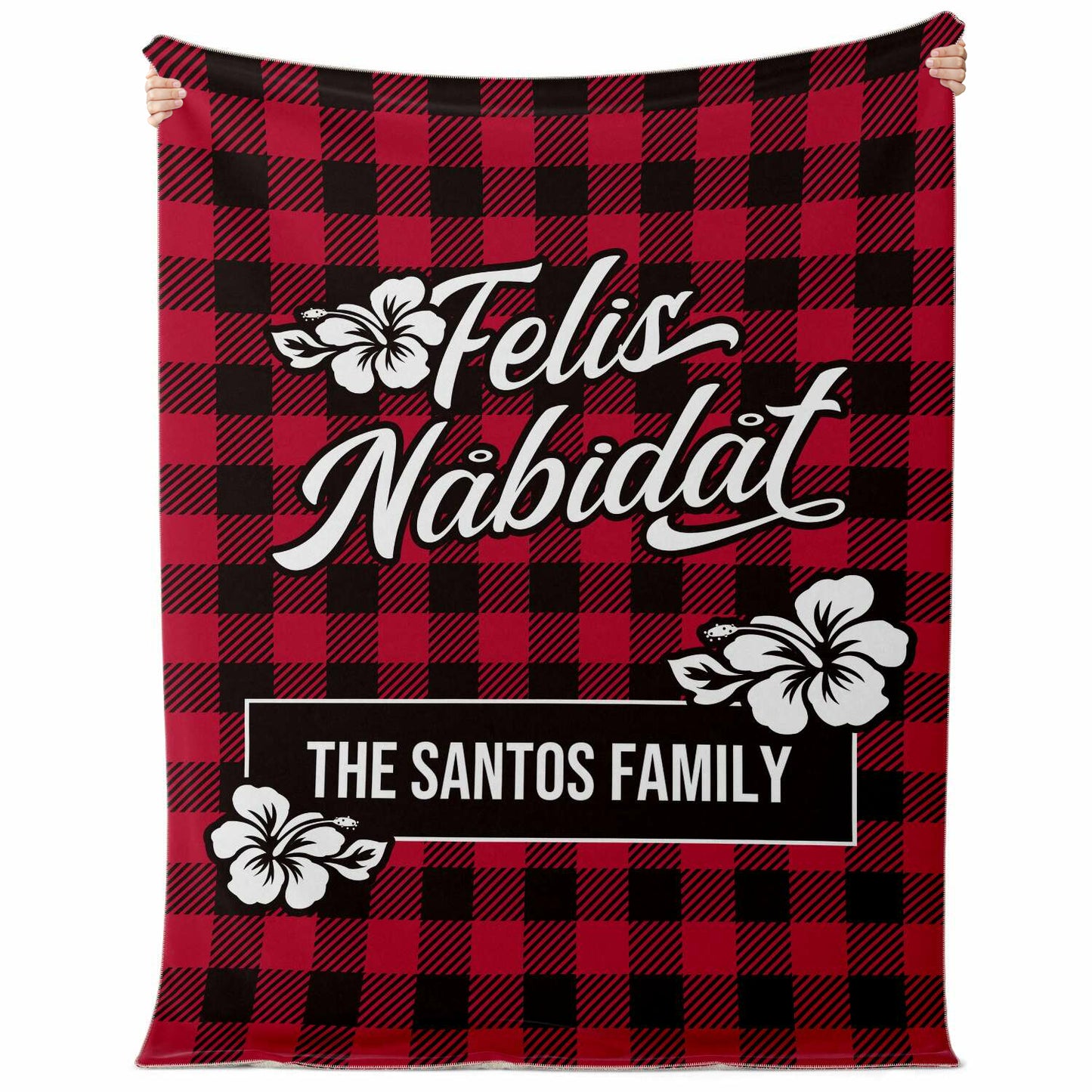Felis Nabidat Christmas Guam CNMI Microfleece Blanket with Personalization