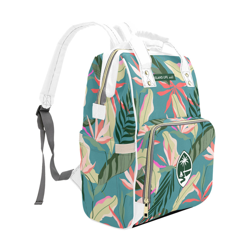 Guam Blue Birds of Paradise Multi-Function Baby Diaper Backpack Bag