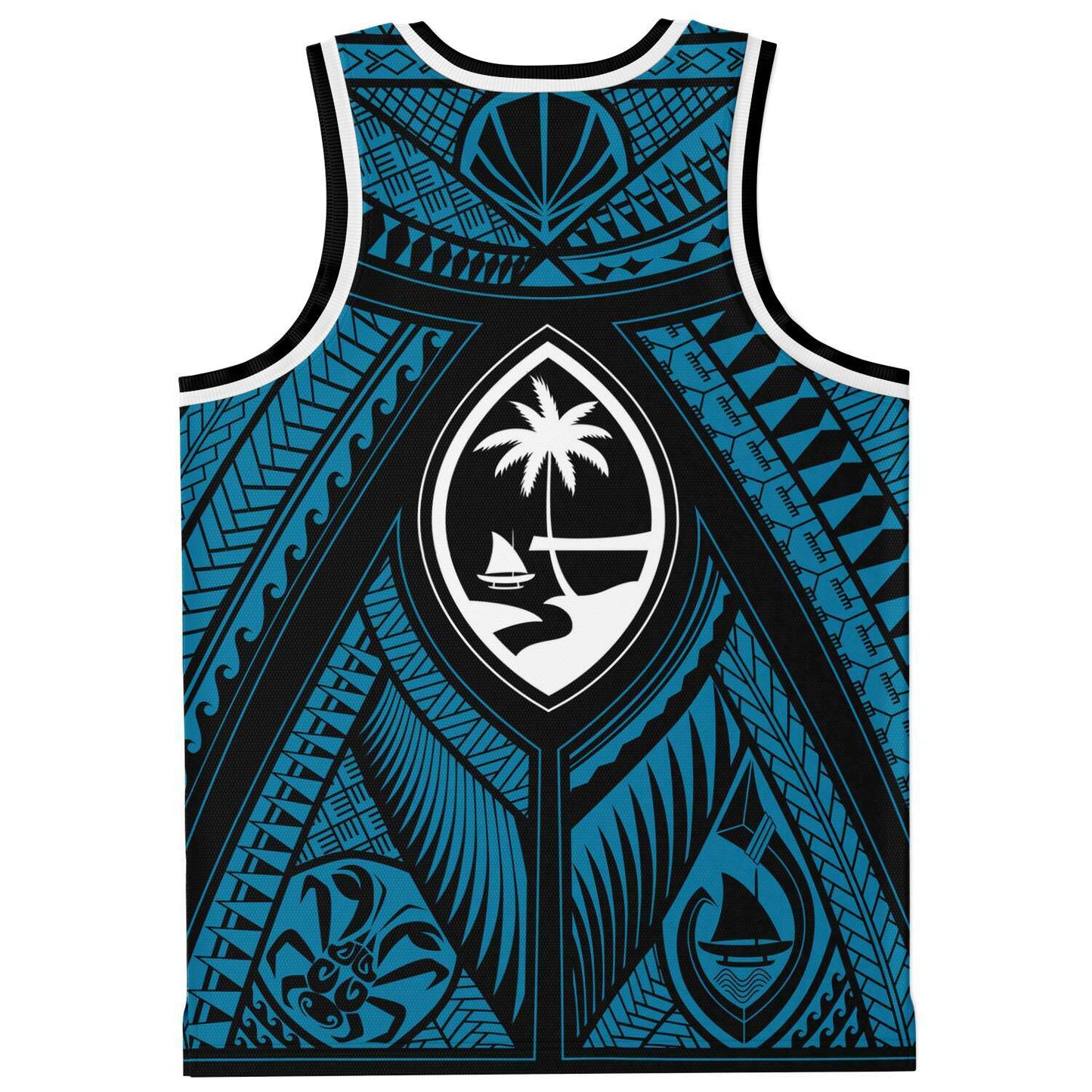 Guahan Tribal Blue Basketball Jersey