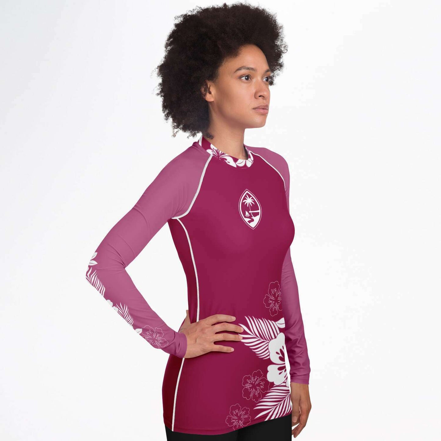 Guam Fuchsia Tropical Women's Rashguard