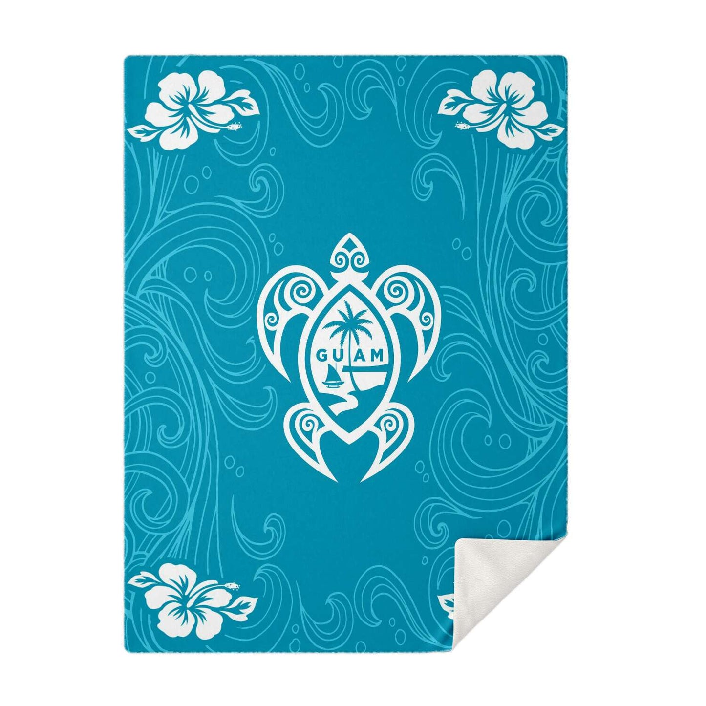 Guam Tribal Turtle Hibiscus Microfleece Blanket