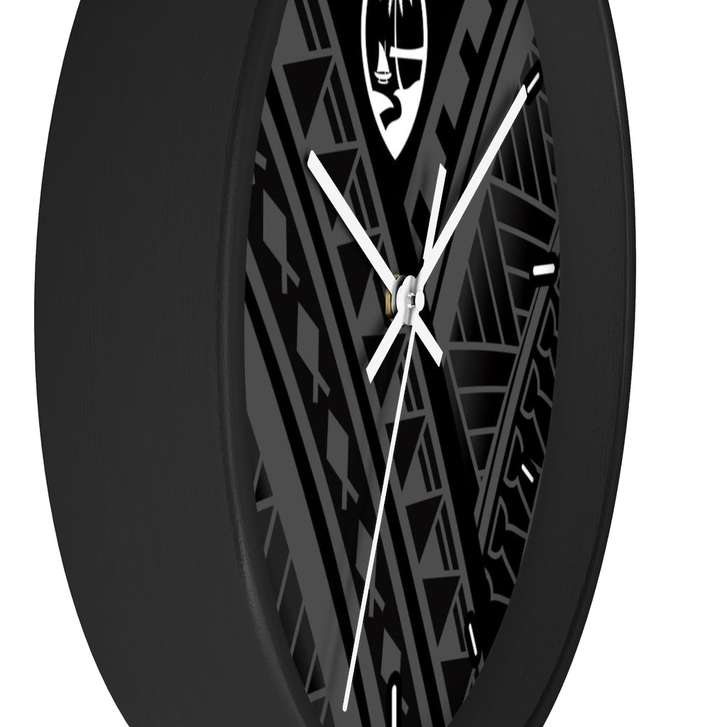 Guam Seal Tribal Black Wall Clock